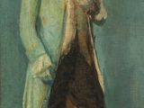 une image représentant un tableau d'un homme vêtu d'un manteau vert et d'un chapeau
