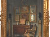 an image of a painting of a room with a desk and a chair