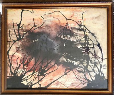 HAMOS. Ecole XX° , Composition abstraite, Signé en bas à dro…