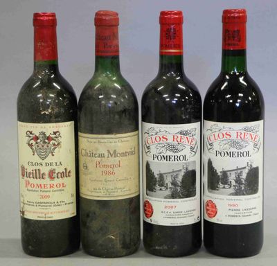 trois bouteilles de vin rouge sont alignées sur une table