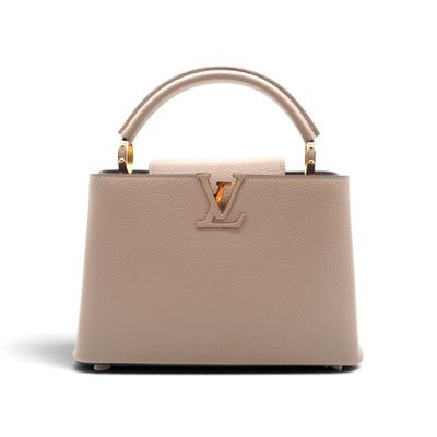 Sac « Louis Vu Vu » en cuir beige avec des finitions dorées