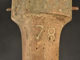 a close up of a fire hydrant with a number on it