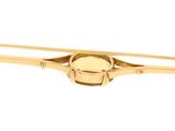 an image of a gold plated tie bar with a skull on it