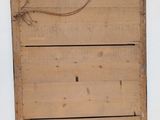a wooden sign hanging on the wall with a rope