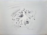 drawing of a drawing of a woman with a dragon on her back