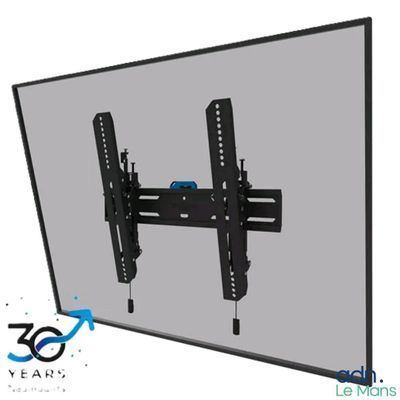 a large flat screen tv mounted on a wall with a black frame