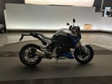 a motorcycle that is parked inside of a building