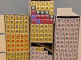 many boxes that are stacked on top of each other