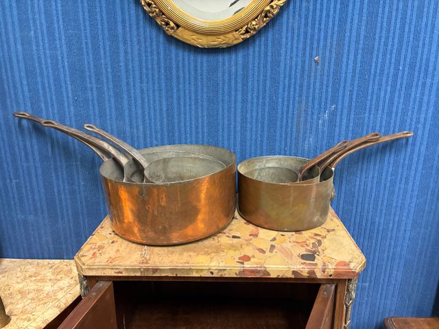 Lot de 6 casseroles en cuivre 
