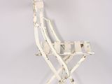 an image of a white chair with a wooden seat on a white background