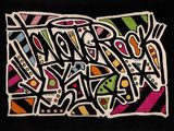 an image of a drawing of a black background with colorful letters