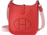 hermes hobo cross body bag in red pebbled leather