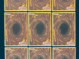 six squares of black and gold marble tiles with a black background