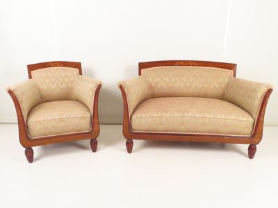 paire de chaises de style Art déco avec accoudoirs rembourrés