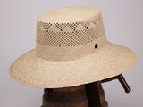 Ce chapeau est en paille et possède un large bord