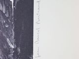 a black and white photo of a bird on a postcard