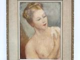 an image of a painting of a woman in a white dress
