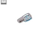 silver ring with blue topaz and white topaz stones