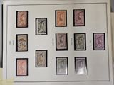 a picture of a picture of a collection of stamps on a wall