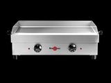 a close up of an electric griddle on a black background