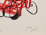 a red and black drawing of a motorcycle on a white background