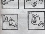 drawing of instructions on how to use a hand sanitizer
