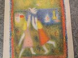 a picture of a drawing of two people walking together