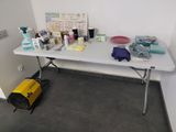 a table that has a lot of items on it