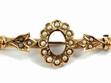 an image of a close up of a broochle with pearls on it