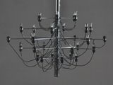 a large chandelier with many lights hanging from it