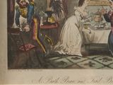 a drawing of a man and a woman sitting at a table