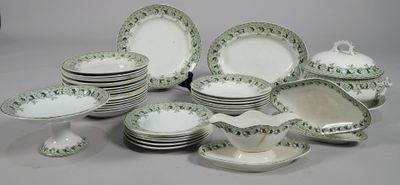 many plates and cups and saucers on the table