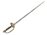 an image of a sword with a wooden handle on a white background