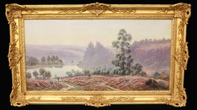 Gaston ANGLADE (1845-1919) Paysage de bruyère Huile sur toil… - Photo 1