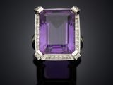 an amethorate and diamond ring