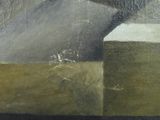 a painting of a bird sitting on a ledge