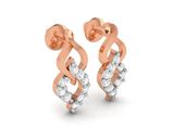 une paire de boucles d'oreilles en or rose serties de diamants