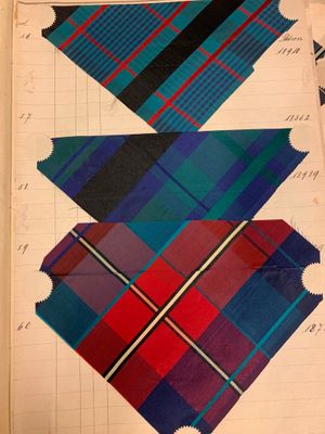 three different types of plaid ties on a piece of paper