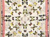 an image of a square scarf with butterflies on it