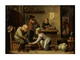 une image représentant un tableau où l'on voit un groupe de personnes dans une cuisine