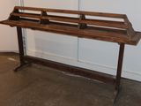 an image of a desk with a shelf on top of it
