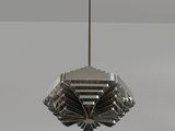 a close up of a lamp hanging from a ceiling in a room