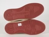 the soles of a pair of red shoes are shown on a white surface