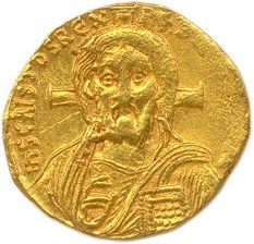 une pièce d'or à l'effigie de jésus
