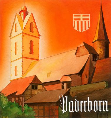 une image représentant un tableau d'une église avec un clocher