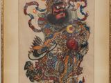 an image of a painting of a man with a dragon on his back