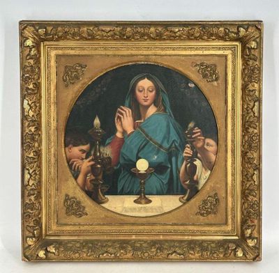 une image représentant un tableau où l'on voit une femme tenant une bougie à la main