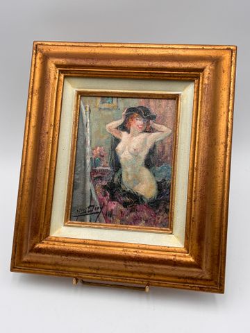 Yves DIEY (1892-1984) « Jeune femme nue aux chapeau ». Huile sur ...