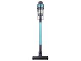 un aspirateur avec un manche bleu sur fond blanc
