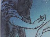 a drawing of a man holding a woman ' s hand